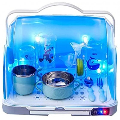 Tragbare Sterilisator Case Nippel Desinfektion Box UVC LED Schnelle Sterilisation Für Ear Bud Schnuller Kleine Spielzeuge Zahnbürste-Kopf,Blau