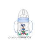 Clearfee | Wee Baby Neugeborene Babyflasche Set | Super Hero Blau | 2x 250ml + 2x 150ml + 2x Handgriffe | + 0-6 Monate | Trinkflasche Milchflasche | BPA Frei