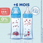 Dodie Geburtsset – 6 Fläschchen Anti-Kolik Initiation + 2 x 150 ml; 2 x 270 ml; 2 x 330 ml rund BPA-frei Blau