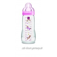 Mam Easy Active Babyflasche mit Sauger Größe 3 schneller Durchfluss 4 Monate 330 ml Rosa