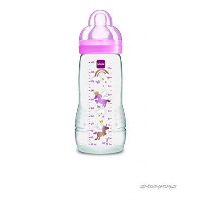 Mam Easy Active Babyflasche mit Sauger Größe 3 schneller Durchfluss 4 Monate 330 ml Rosa