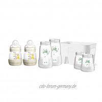 MAM Easy Start Anti-Colic Combi-Set Babyflaschen-Set mit 6 Flaschen gegen Koliken 2 x 130 ml 160 ml 260 ml & Flaschenkorb Babyausstattung ab der Geburt Naturmotiv Bär Schildkröte