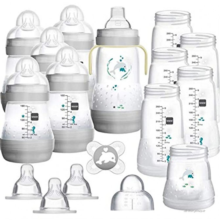 MAM XXL Easy Start Anti-Colic Babyflaschen Set Bodenventil gegen Koliken mitwachsend selbst-sterilisierend unisex