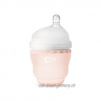 OlaBaby Gentle Babyflasche Koralle 120 ml Anti-Kolik Flasche aus weichem elastischen Silikon | bruchsichere Alternative zu Glasflaschen
