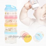 Formel Milchpulver Zufuhr Säuglingsformel Milchpulver Säuglingsnahrungskasten tragbarer Milchkasten 4 lagiger Baby Milchpulverbehälter mit tragbarem Snack Formulierspender für Reise uswBlau