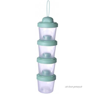 MOVKZACV Baby-Milchpulver-Spender auslaufsicher stapelbar Reisebehälter mit Griff grün 4 Lagen
