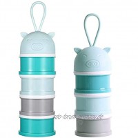 SZWL Milk Powder Dispenser Portable Snack Storage Container for Travel Camping Blue 2PCS