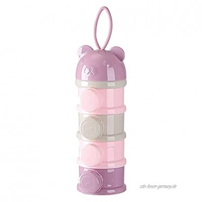 Yingku Milchpulver Portionierer Milchpulver Dispenser 4 Schichten Formula Behälter Vorratsbehälter für Baby Stapelbar Pink