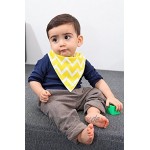 iZiv 4er Set Baby Bandana Geifer Lätzchen mit Justierbarem Druckknöpfen Wasserdichte Baumwolle Auskleidung für 0-2 Jahre Farbe-4