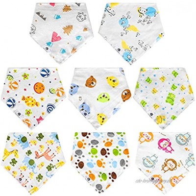 welsberg Unisex 8er-Pack Baby Bandana Sabberlätzchen für Jungen und Mädchen 100 % Bio-Baumwolle Babylätzchen zum Sabbern und Zahnen