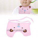 Cartoon-Muster Speichel-Handtuch-Lätzchen mit Riemen Weiche Baumwoll-Lätzchen für Säuglinge Entzückende Baby-Fütterungslätzchen LebensmittelfängerHell-Pink
