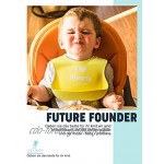 Future Founder Lätzchen Baby Silikon plastik weich Wasserdicht lätzchen mit auffangschale silicone abwaschbar Fütterlätzchen 2pcs für Säuglingen Orange Und Gelb