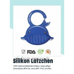 FutureFounder Lätzchen Baby Silikon plastik weich Wasserdicht lätzchen mit auffangschale silicone abwaschbar Wal Krabbe Muster 2pcs für Säuglingen（Blau Und Grün）