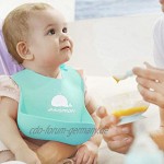 HAUSPROFI Wasserdicht Lätzchen 2er Set Silikon Baby Lätzchen mit Auffangschale und Druckknöpfen für Jungen Mädchen BPA frei Abwaschbar & Leicht zu Reinigen Spülmaschinenfest