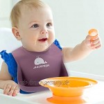 HAUSPROFI Wasserdicht Lätzchen 2er Set Silikon Baby Lätzchen mit Auffangschale und Druckknöpfen für Jungen Mädchen BPA frei Abwaschbar & Leicht zu Reinigen Spülmaschinenfest