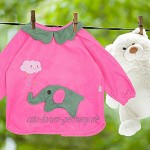 Healifty Baby Kittel Langarm Bib Elefanten Voll Abdeckung Schürze Kleinkind Tuch für Essen Kunst Malerei Lieferungen Rosy