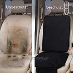 Qhui Autositzauflage Autositzschoner 2 Stück Kindersitzunterlage Isofix Geeignet Sitzschoner Auto Kindersitz mit Dicksten Polsterung Wasserabweisend Kindersitz Schutzunterlage mit Netztasche