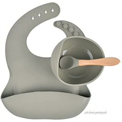 RG-FA Y22 Baby-Fütterset aus Silikon wasserdicht Lätzchen Schüssel Löffel Schalen 3-teilig