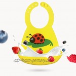 YLWL Wasserdichtes weiches Lätzchen das Lätzchen für das Baby Essen Marienkäfer Vierter Gang Knopf Design Leichtes und bequemes Lätzchen