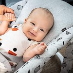 Hauck Alpha Plus Newborn Set mit Premium Bouncer Baby Holz Hochstuhl ab Geburt mit Liegefunktion extra flacher Aufsatz für Neugeborene & Baumwolle Sitzpolster Grau