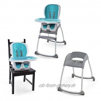 Ingenuity 3 In 1 Hochstuhl in Aquamarinblau verwendbar als Hochstuhl Kindersitz oder Kleinkinderstuhl für 2 Kinder Gleichzeitig 2 Feststellbare Räder 10515