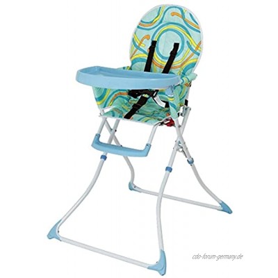 Kinderhochstuhl A02 Babyhochstuhl Babystuhl mit Tisch Reise- Babystuhl mit Sicherheitsgurt verstellbar klappbar Farbe:Blau