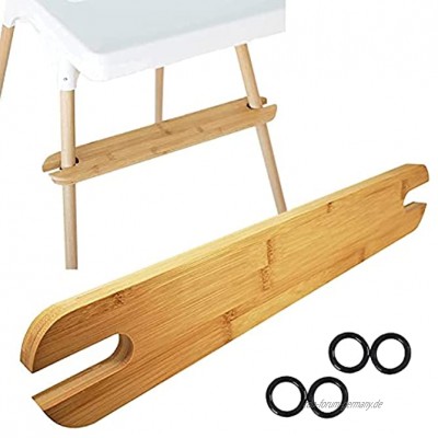 Qingday Baby Holz Hochstuhl Fußstütze Ergonomisches Design Natürlicher Bambus rutschfeste Verstellbare Fußstütze Kompatibel mit IKEA Antilop Hochstuhl