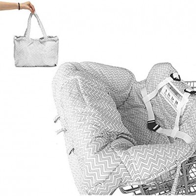 Einkaufswagenschutz Baby 2 in 1 Sitzbezug Tragetasche für Einkaufswagen und Hochstuhl mit Sicherheitsgurt weiche Beinschutz