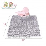 Luxja Baby Stuhlmatte Bodenmatte für Kinderhochstuhl Schmutzschutz Spritzmatte für Hochstuhl Grau Welligkeit.