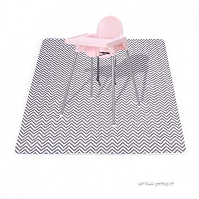 Luxja Baby Stuhlmatte Bodenmatte für Kinderhochstuhl Schmutzschutz Spritzmatte für Hochstuhl Grau Welligkeit.