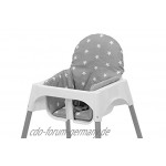 Polini Kids Sitzkissen Sitzeinlage für Ikea Antilop Sterne grau