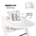 Ukje Tripp Trapp Sitzkissen Passt Perfekt Plastifiziert Leicht zu reinigen 2 Rücken- und Sitzkissen Stokke Tripp Trapp Sitzkissen altes und neues Modell Weiß Geometrisch