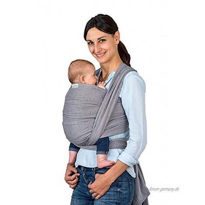 AMAZONAS Babytragetuch Carry Sling Grey TESTSIEGER bei Stiftung Warentest mit Bestnote 1,7-450 cm 0-3 Jahre bis 15 kg in Grau