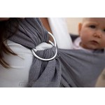 AMAZONAS Babytragetuch ohne Knoten Ring Sling Grey 180 cm 0-3 Jahre bis 15 kg