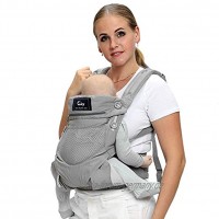 Cuby Ergonomische Babytrage Rucksack Vorder- und Rückseite für Kleinkinder bis Kleinkinder，Soft and Breathable Klassisches Grau