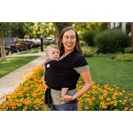 Sleepy Wrap Schwarz Komfortables elastisches Babytragetuch aus Baumwolle für Neugeborene bis 16kg