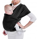 WOWOSS Babytragetuch für Neugeborene 25 x 10 x 7 cm Tragetuch Baby elastisches Kindertragetuch Baumwolle Sling Tragetuch schwarze Tragetuch für Baby Neugeborene