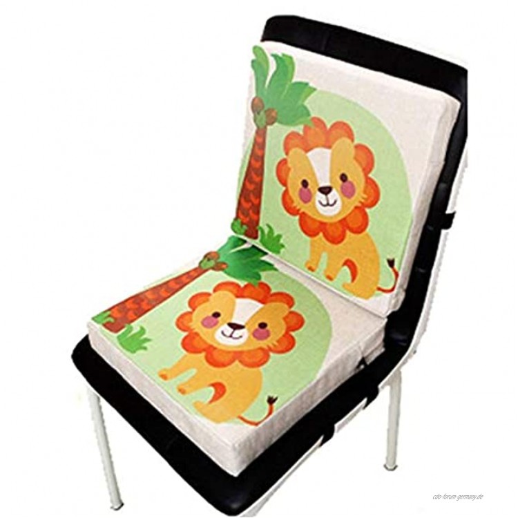 Fablcrew Erhöhung Esszimmerstuhl Sitzerhöhung Kinder Kindersitze Niedlichen Animal Print Kissen Einstellbare Leinen-Pad Kinderaufzugskissen