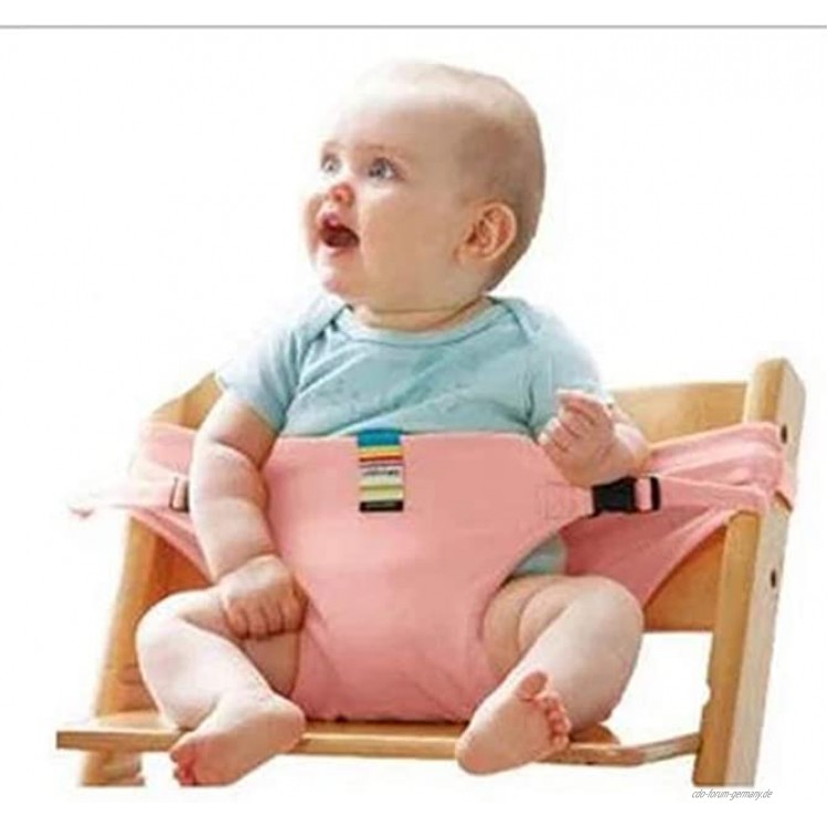 Kindersitz Baby Esszimmerstuhl Sicherheitsgurt Tragbarer Sitz Mittagessen Stuhl Sitz Stretch Wrap Fütterung Stuhl Geschirr Baby Booster Sitz Kindersitzkissen Farbe: Rosa