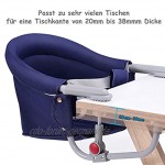 COSTWAY Baby Tischsitz Babysitz klappbar Stuhlsitz mit Befestigungsclip Hochstuhl mit Aufbewahrungstasche Baby-Schnelltischstuhl für Reisen Zuhause und Restaurants Dunkelblau