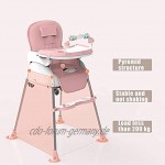 HE-XSHDTT Baby-Esszimmerstuhl multifunktionaler Faltbarer tragbarer großer Esstisch für Kinder und Stuhlsitz für Kleinkinder einfach zu montieren,Rosa