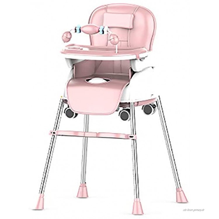 HE-XSHDTT Baby-Esszimmerstuhl multifunktionaler Faltbarer tragbarer großer Esstisch für Kinder und Stuhlsitz für Kleinkinder einfach zu montieren,Rosa