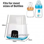 Flaschenwärmer Baby Bottle Warmer 6-in-1 Doppelt Dampfsterilisator Babykostwärmer Sterilisator Auftauen mit LCD-Display zum Erwärmen und Warmhalten Passend für Alle Handelsüblichen Babyflaschen