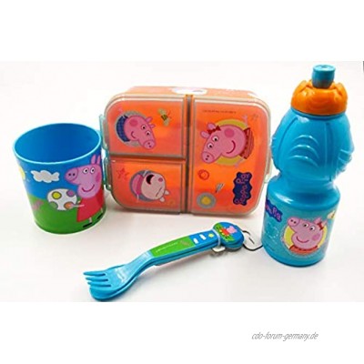 Peppa PIG Set für Muttermilch und Lebensmittelbehälter für Schüler Gabel Flaschenlöffel