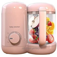HBIAO Baby-Küchenmaschine Nahrungsergänzungsmittel Kochmaschine Baby Multifunktions-Mühle Baby Dämpfen und Rühren,Rosa