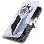 Herbests Kompatibel mit Samsung Galaxy A21 Handyhülle Brieftasche Hülle Bunt Motiv Muster Leder Schutzhülle Flip Case Handytasche Lederhülle Klapphülle Magnetisch Kartenfach,Katzen