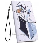 Herbests Kompatibel mit Samsung Galaxy A21 Handyhülle Brieftasche Hülle Bunt Motiv Muster Leder Schutzhülle Flip Case Handytasche Lederhülle Klapphülle Magnetisch Kartenfach,Katzen