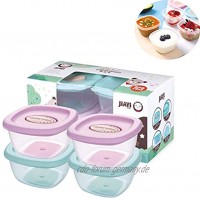 Schneespitze 4Pcs Babynahrung-Ergänzungsbox,Versiegelte Nahrungsergänzungsbox,Frischhaltedose Gefrierbehälter,Aufbewahrungsbehälter für Babynahrung Babygeschirr