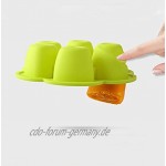 Xiton Silikon-Ei-Bites Formen für Instant-Pot Babynahrung Vorratsbehälter und Gefriertablett mit Deckel Grün