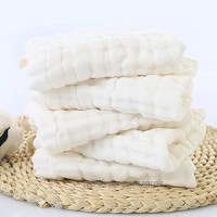 Baby weiße Wäsche Tücher-natürliche Bio-Baumwolle Baby-Feuchttücher weiche neugeborenes Baby Handtuch und Musselin Waschlappen für empfindliche Haut 5 Stück 25,4 x 25,4 cm von Mulinn